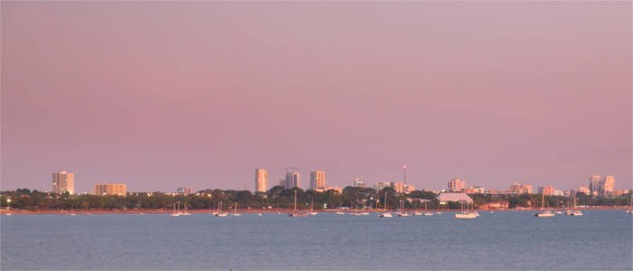 Darwin in the evening at sunset