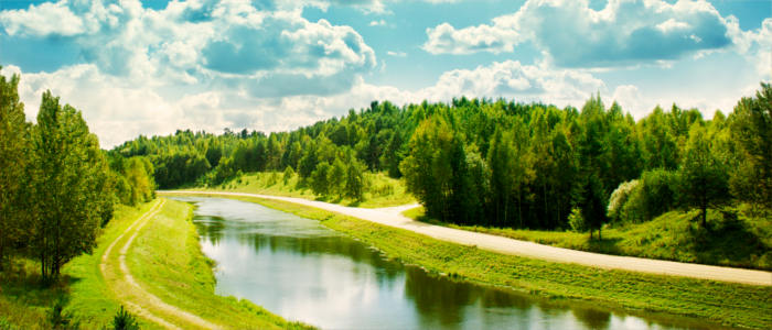 Fertile river landscape in Belarus