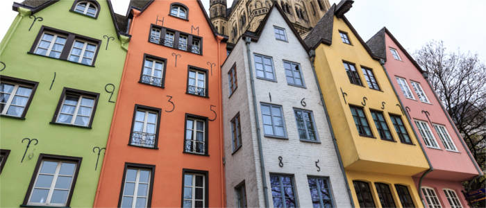 Colourful houses in Cologne's old town