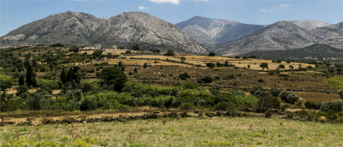 Mountains and meadows on the island of Naxos