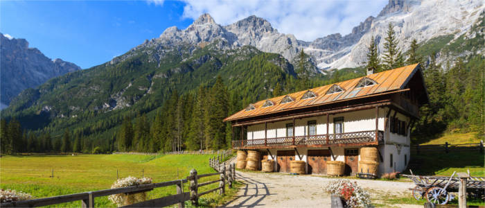 A farmhouse in the Alps