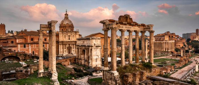 The Roman Forum in Rome in Italy