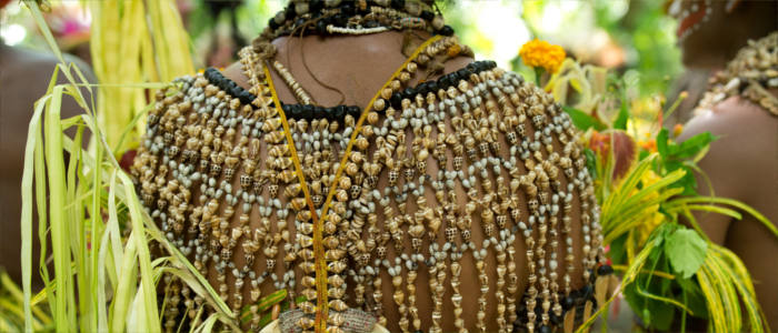 Traditional pearl jewellery in Papua New Guinea